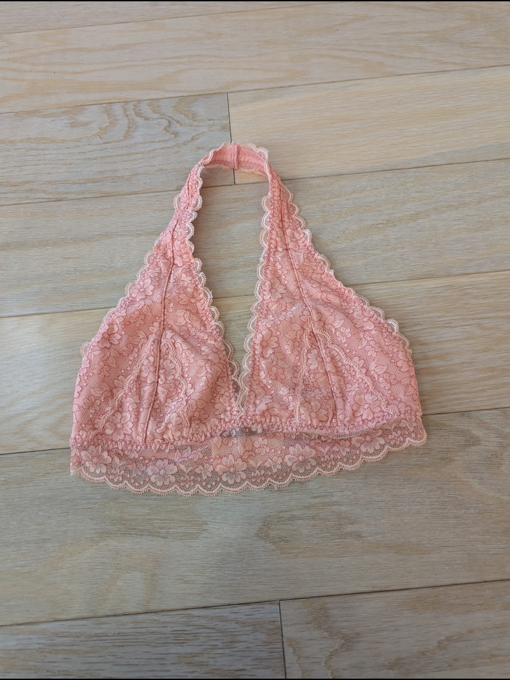 Gilly Hicks Peach Lace Halter Bralette